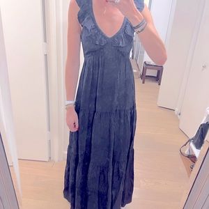 Scotch & Soda tiered maxi dress with jacquard textured design on the fabric